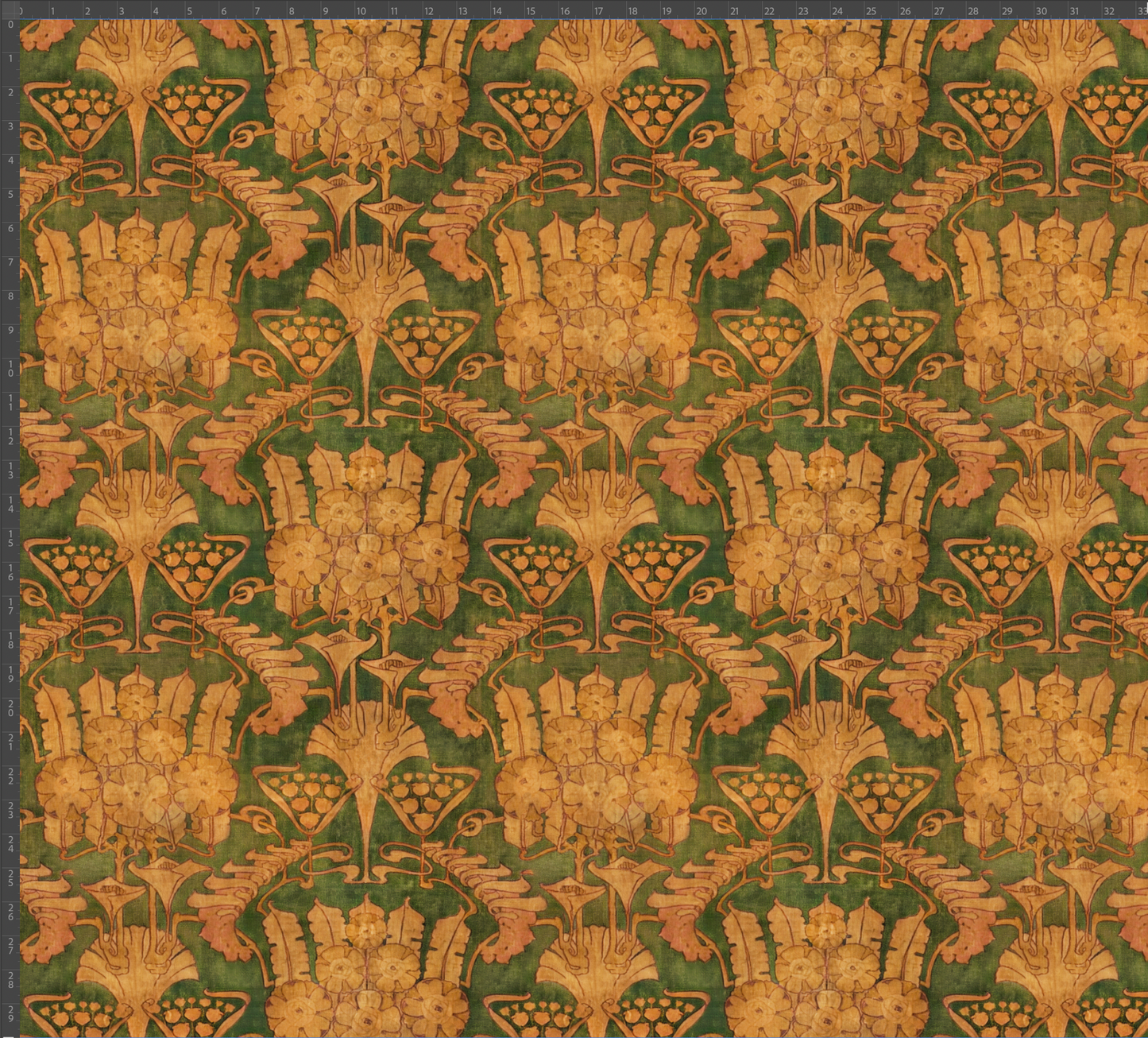 Ginko Grass on 6.7oz cotton-linen blend