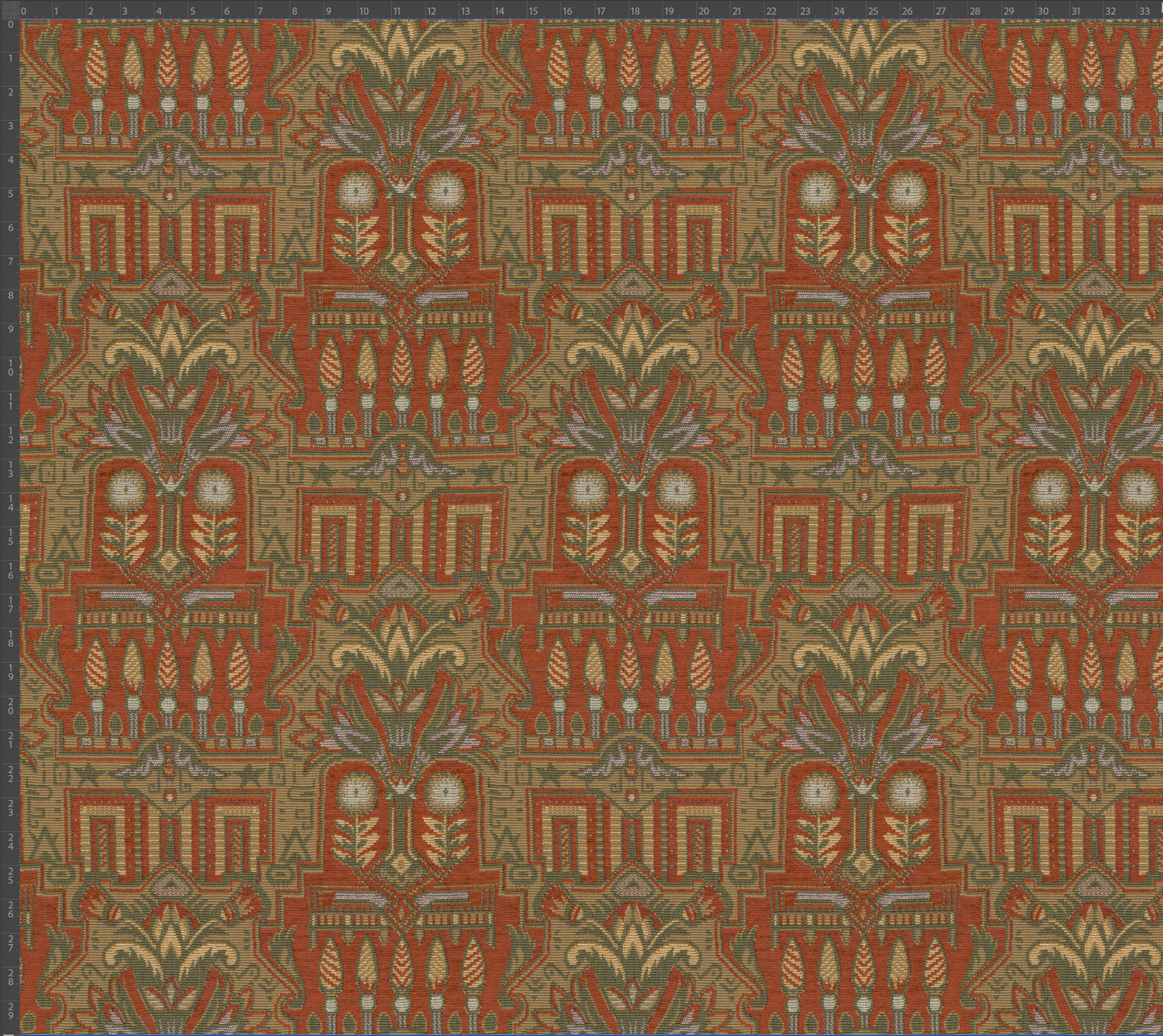 Pharaoh Crimson on 15.6oz Linen